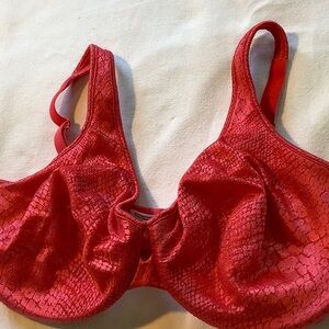 Lilyette Red Underwire Bra with Molded Cups